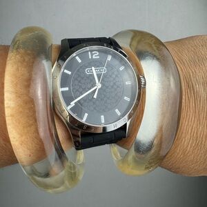 COACH Maddy Stainless Steel Silver Black Wrist Watch